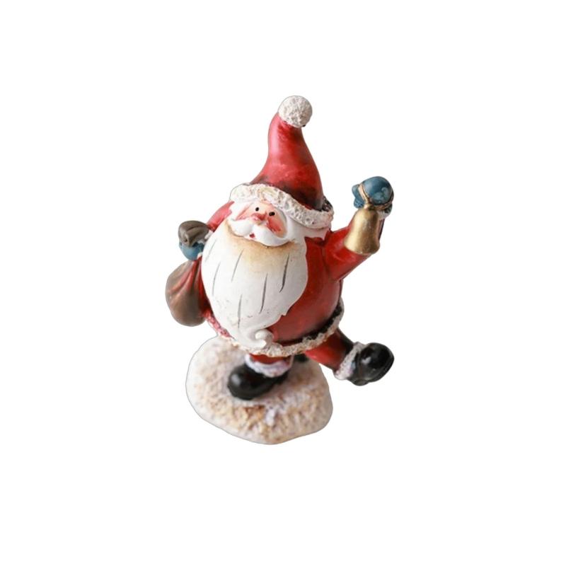 Christmas Resin Figurine Snowman Santa Statue Ornament for  Living Space Table Decoration Resin Craft Present