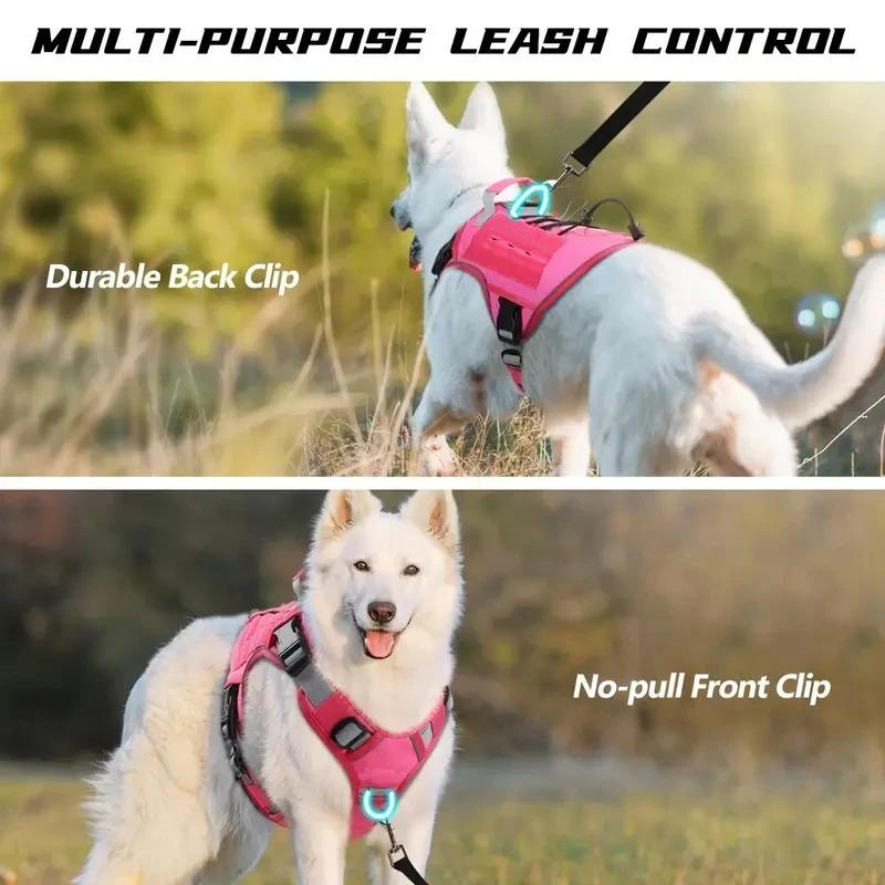 Taktisches Hundegeschirr für große Hunde Verstellbar Kein Ziehen mit Griff Reflektierende Militärweste für Labrador Sibirischer Husky.