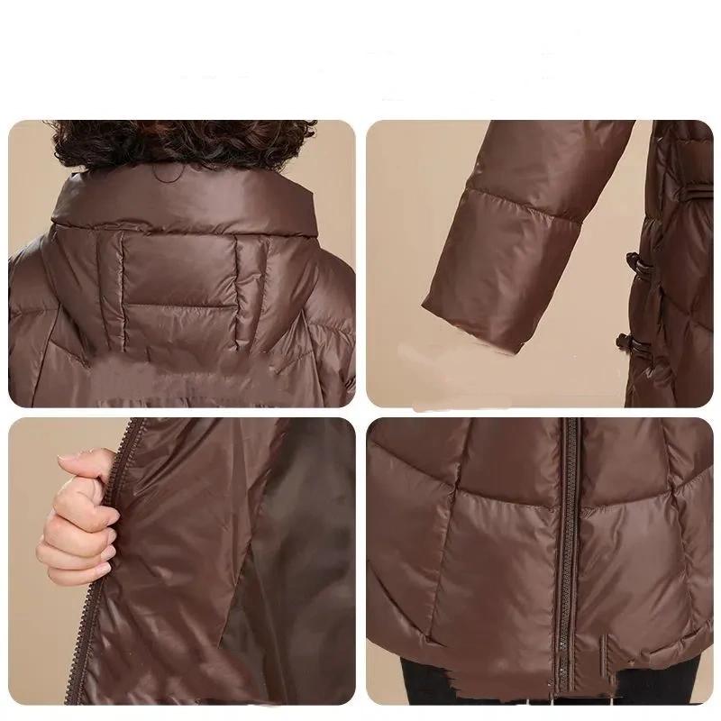 Dicke Mutter Winter Steppjacke Damen Mittellang Plus Dick Plus Größe Steppjacke Jacke Mittelalterliche und Ältere Steppjacke