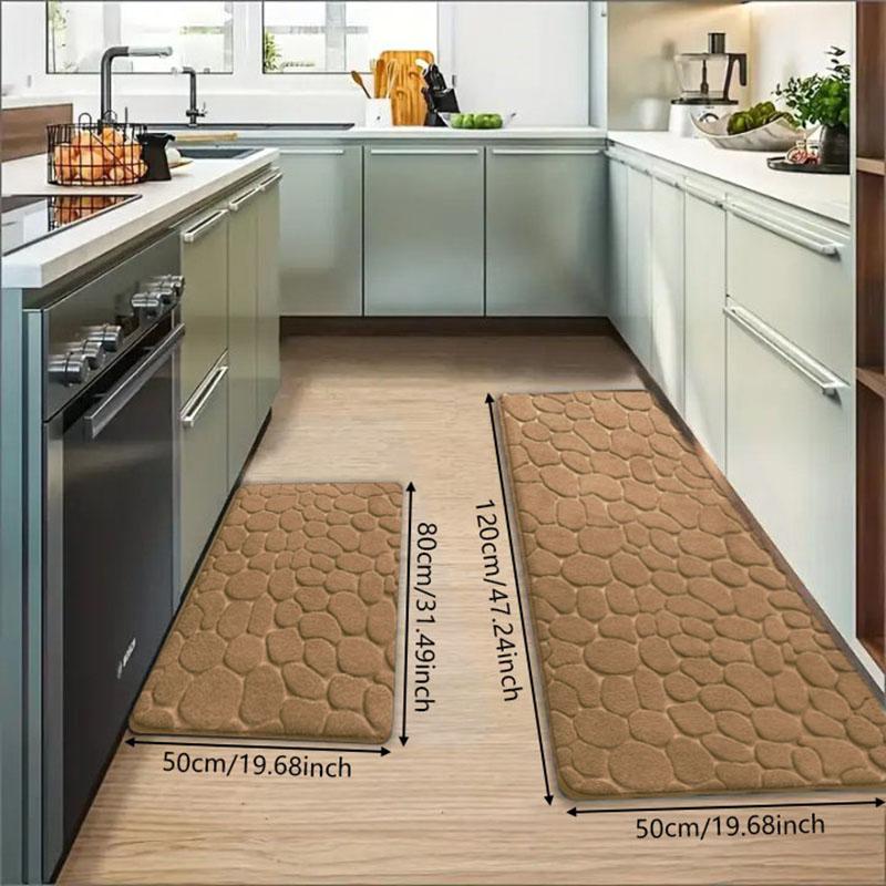 1PC Pebble Embossed Pattern Strip Bathroom Living Room Kitchen Mat Carpet, Soft Non-slip Quick-dry Bathroom Mat, Family Bathroom