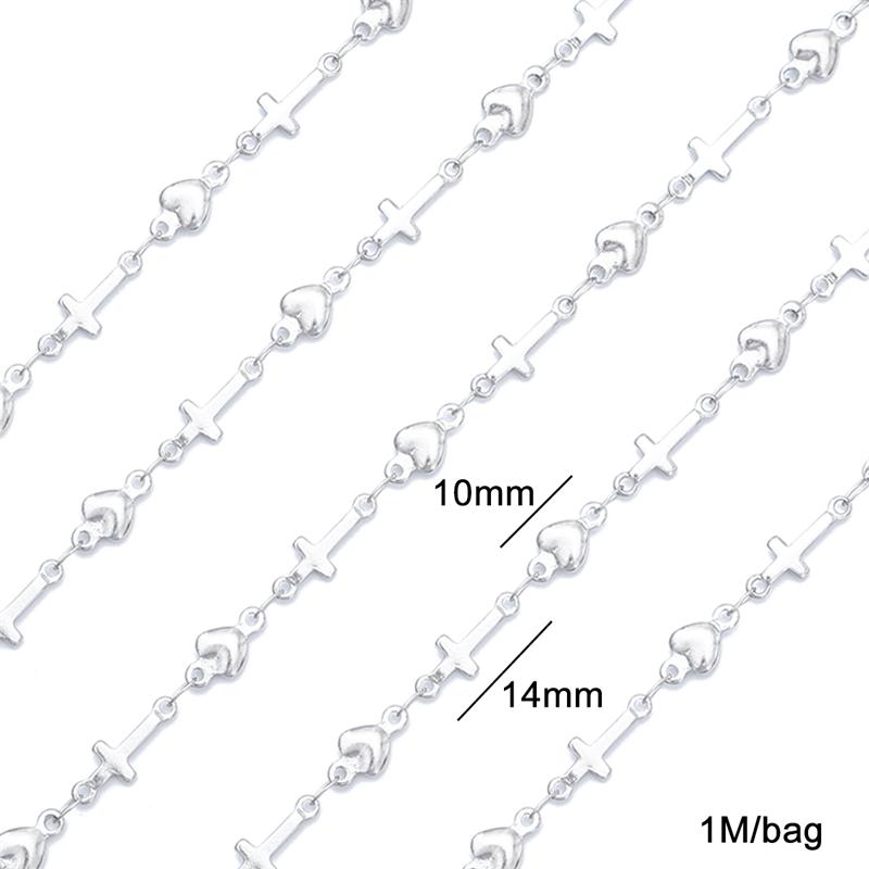 

1 м/пакет, ювелирная цепочка из нержавеющей стали, кубинская цепочка в форме сердца, базовая цепочка в стиле панк для ожерелья, браслета, DIY ювелирных изделий, фурнитура для изготовления ювелирных изделий style 13