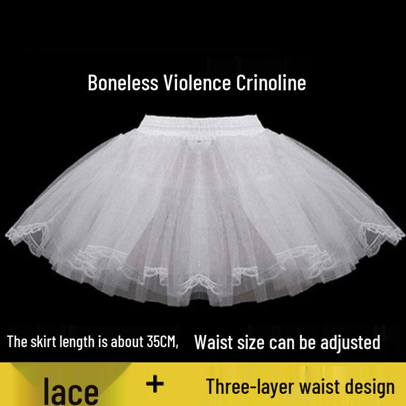 

4-Layer Strapless Lace Pannier: Puffy Short Skirt for Wedding Dress Support 35 cm