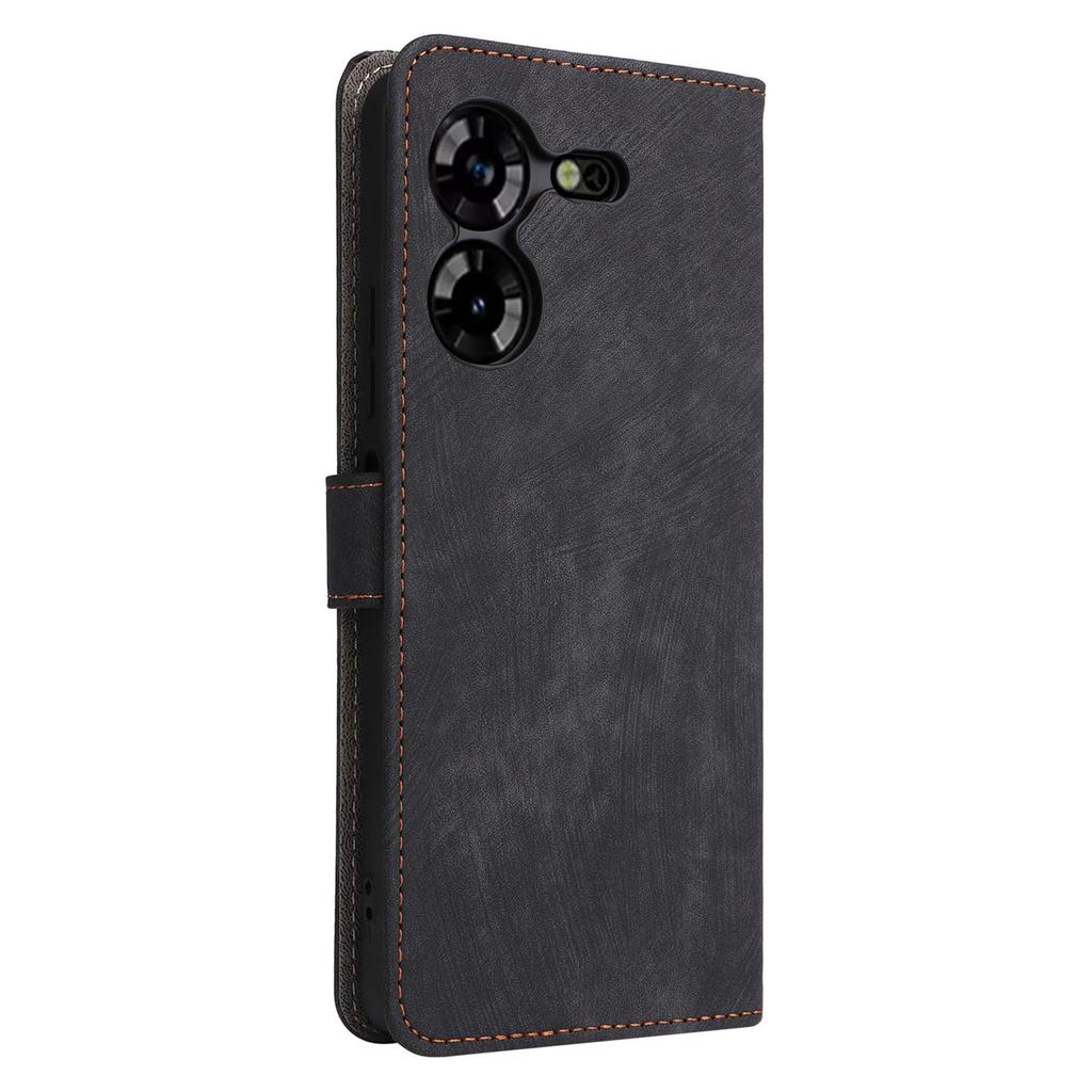 PU Lederhülle für TECNO Pova 5 4G LH7N, Ständerhülle RFID-blockierende Brieftasche Handyhülle mit Riemen