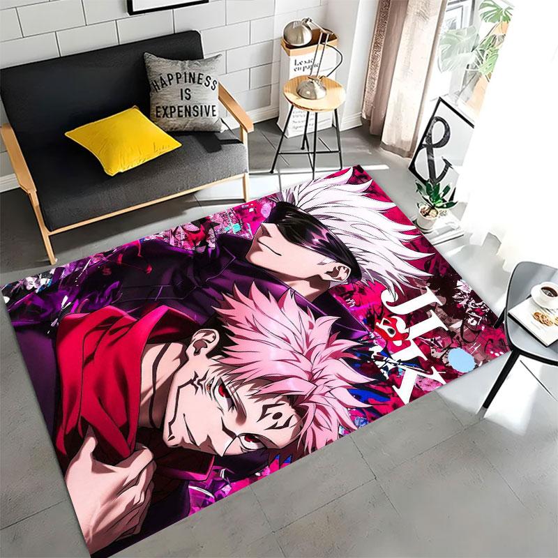 Tappeto con Bellissimo Motivo Jujutsu Kaisen - Tappeto Antiscivolo per Cucina e Esterno, Decorazione per la Casa e la Camera da Letto, Regalo di Compleanno