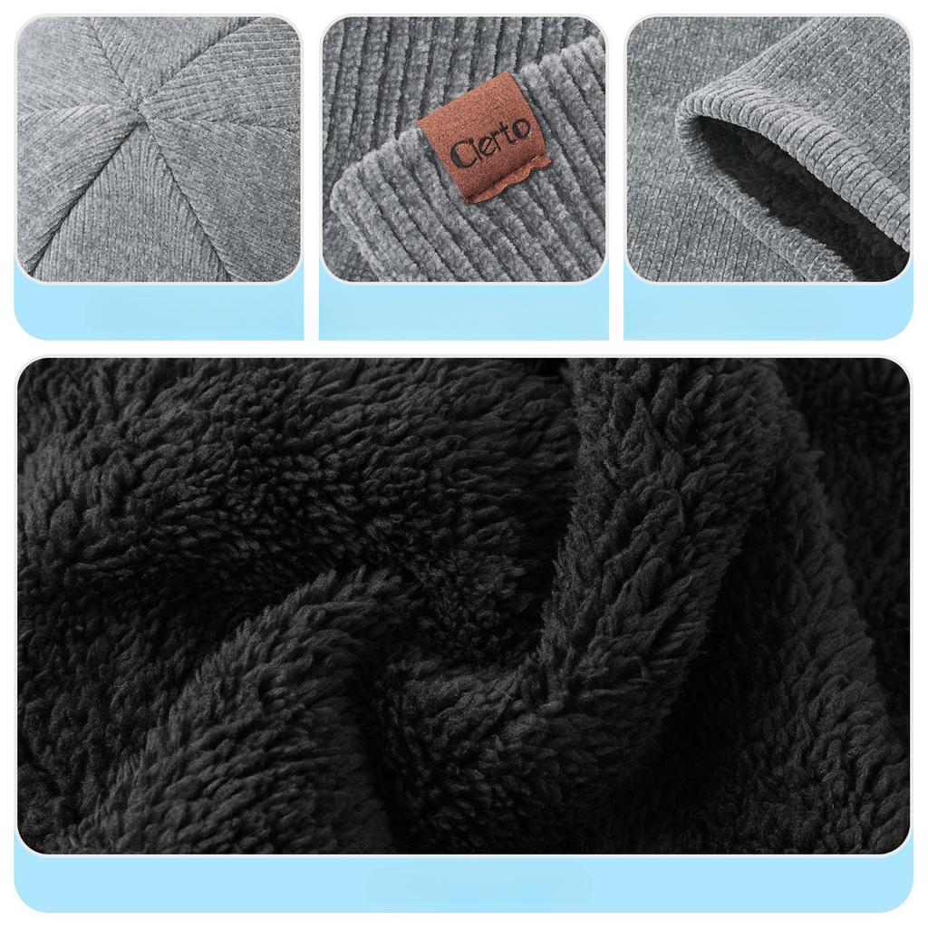 Hat Scarf Gloves Warm Three Piece Set for Men and Women Winter Outdoor Thickened Cold Proof Knitted Hat Set
