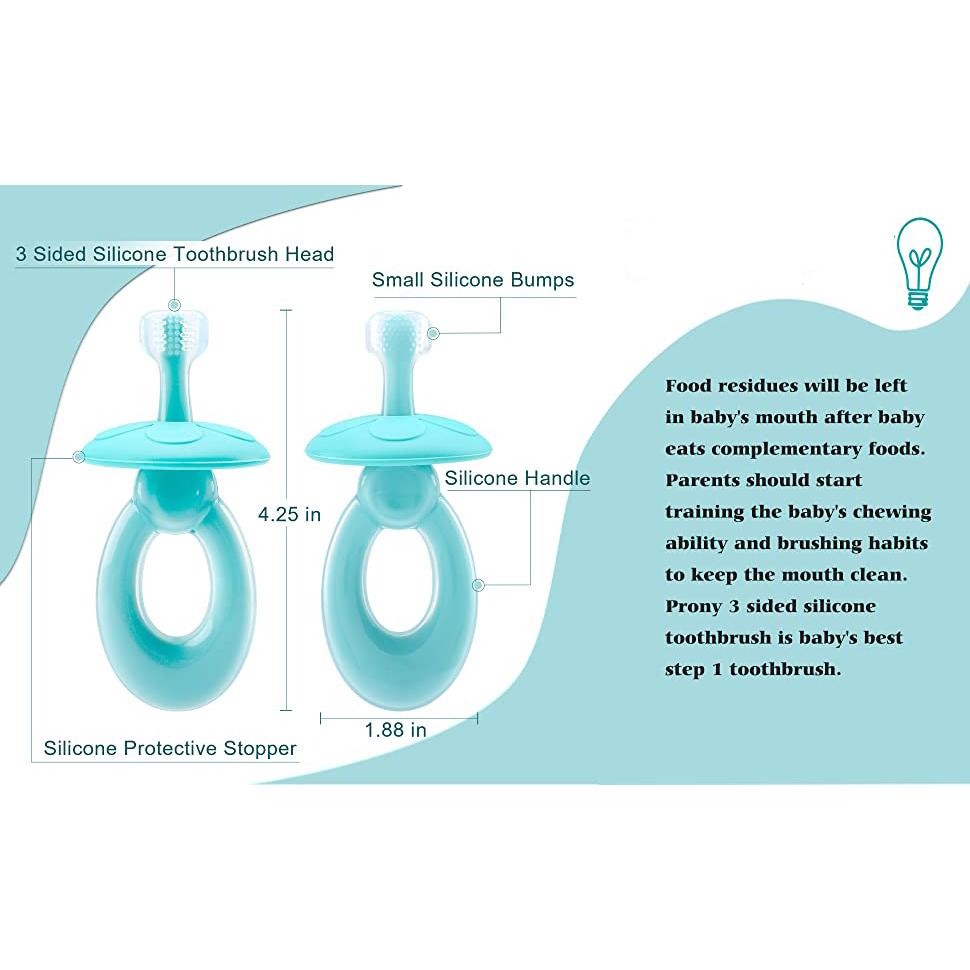 Baby Toothbrush Toddler Toothbrush for Age 0-5 Years Old, BPA Free Silicone Infant Toothbrush for Baby Gum Care with Baffle To Prevent Swallowing