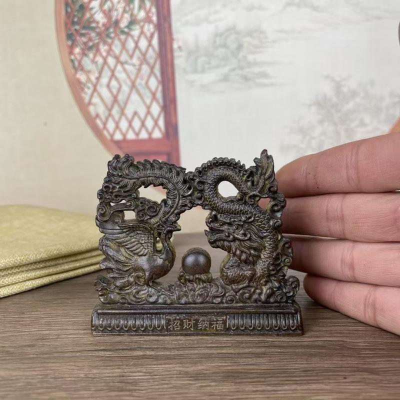 Drago e Fenice Antichi Auspiciosi Decorazione per la Casa Stile Cinese Decorazione per Soggiorno Ingresso Ornamento da Scrivania G