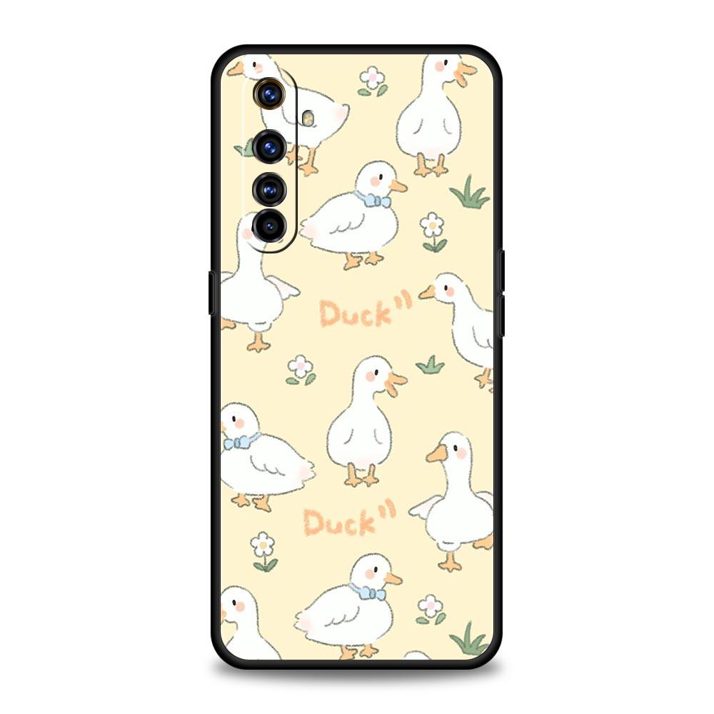 For Realme GT Neo 2 3 3T 5 Case For Realme 12 11 5G 10 9 8 5G 7 6 GT5 GT3 GT2 Pro Plus C21 C11 C25 Cover Cartoon Duck Goose Game
