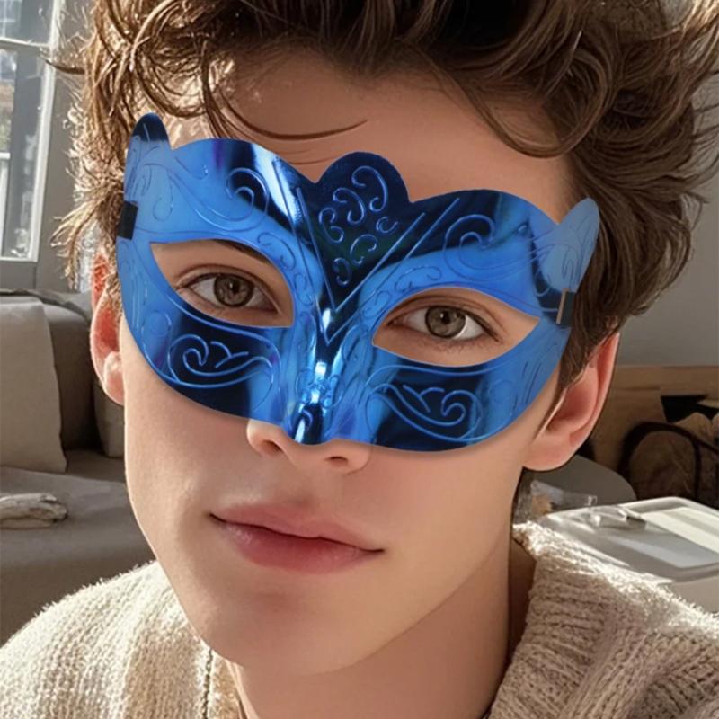 Metallic Masquerade Mask Half Face Halloween Eye Mask for Men Women Halloween Wedding Masquerade Costume Accessories