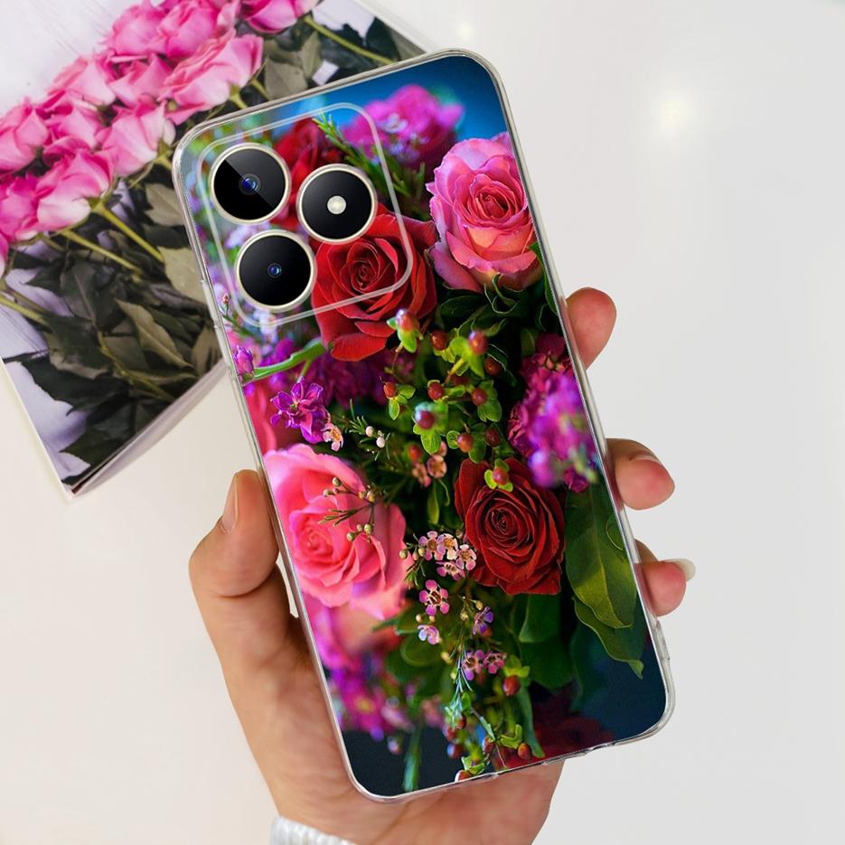 Etui na Realme Note 50 RMX3834 Uroczy Kot Malowane Pokrowiec Miękki Silikonowy Pokrowiec na Telefon Na Realme Note 50 Note50 Tylna Pokrywa 6.74'' Torby