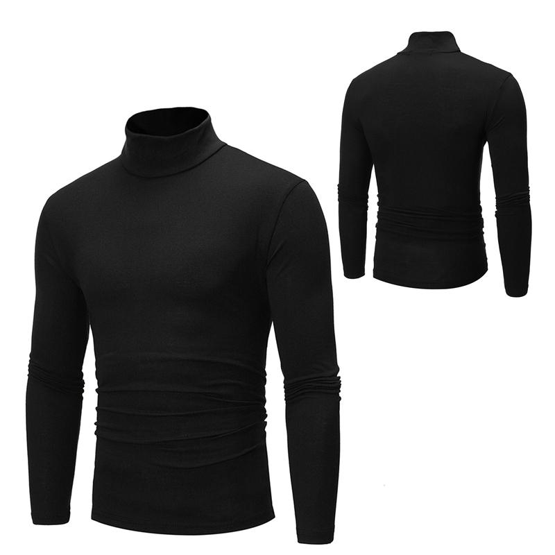 Fldy Casual slim-fit thermisch onderhemd met hoge hals en lange mouwen voor heren, thermisch basisshirt M