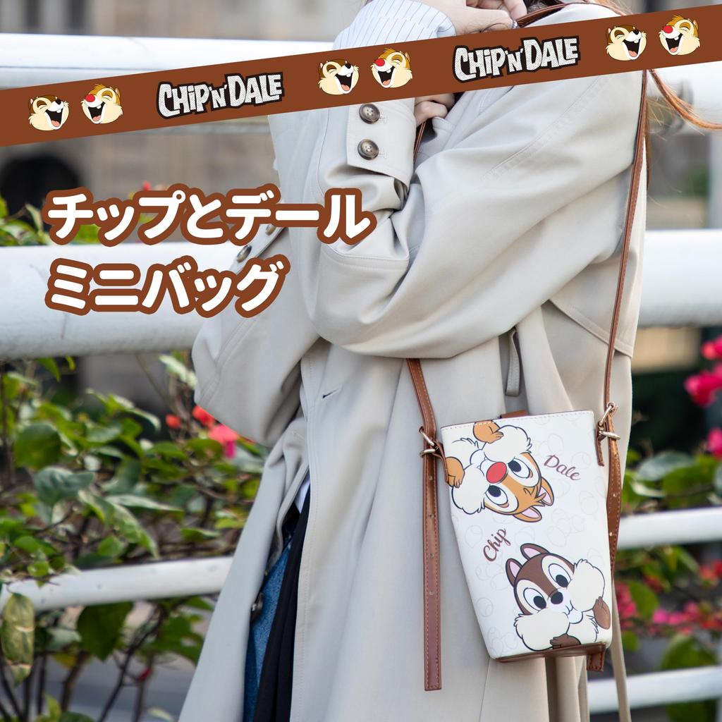 Notre Disney Officially Licensed Kids' Pouch, Fashion Shoulder Bag, Crossbody Bag, PVC Neck Pouch with Belt (Chip 'n Dale-B)