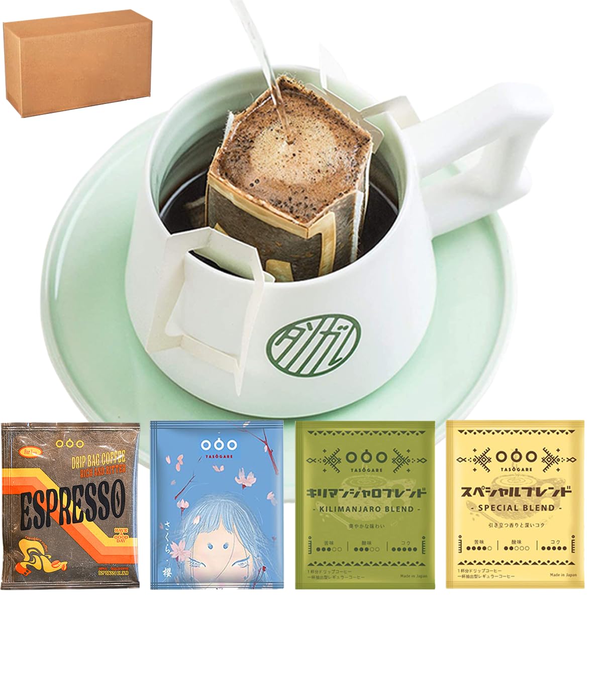 

TASOGARE Drip Coffee Variety Bag Set of 4 Packs with 4 Different Aromas 100p