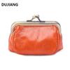 Retro Mini Genuine Leather Clasp Coin Purse & Earphone Bag