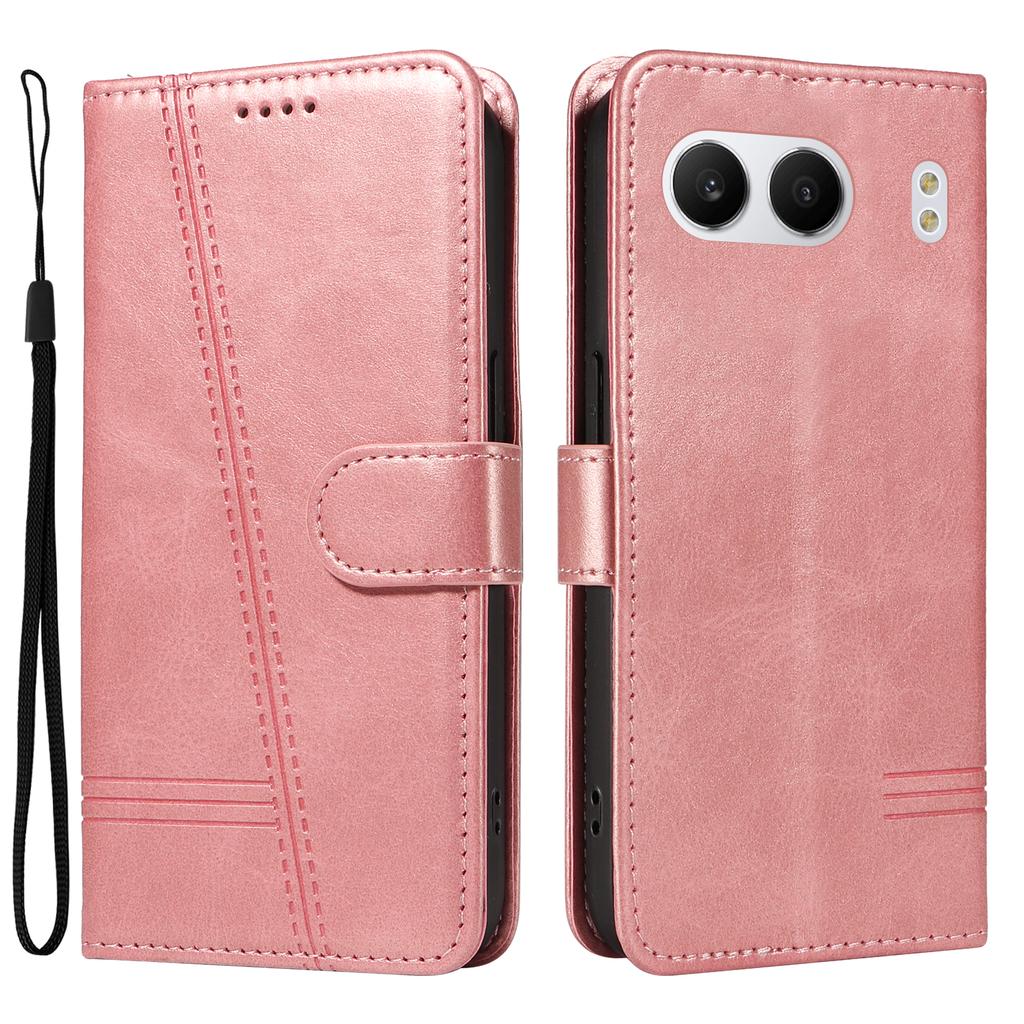 For OnePlus Nord 4 Case Flip Wallet T-Shape Lines Leather Phone Cover