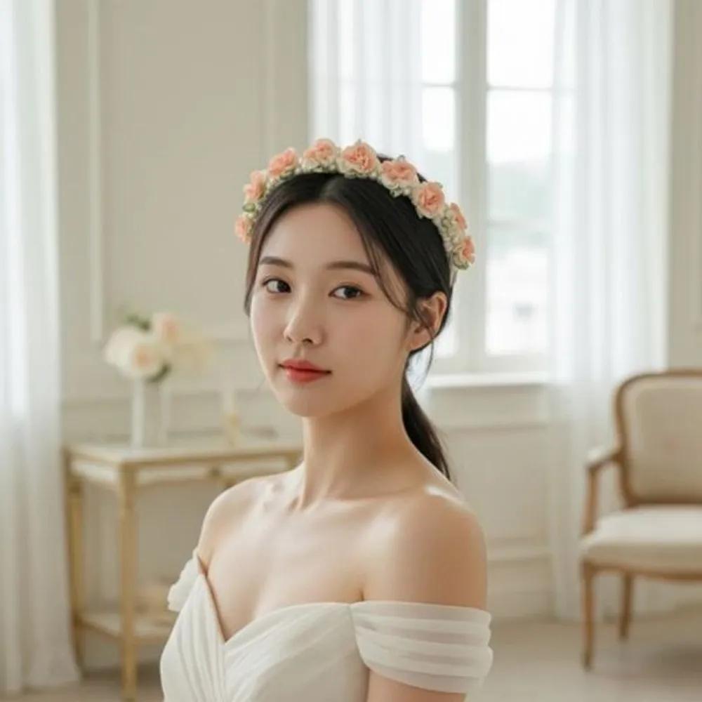 Pearl flower wedding headband bridal wedding hair accessory Pearl Beige