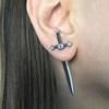 Temperament Geometric Four-Pointed Star Earrings Metal Piercing Ear Bridge Handmade Lightweight Pendants  Jewelry