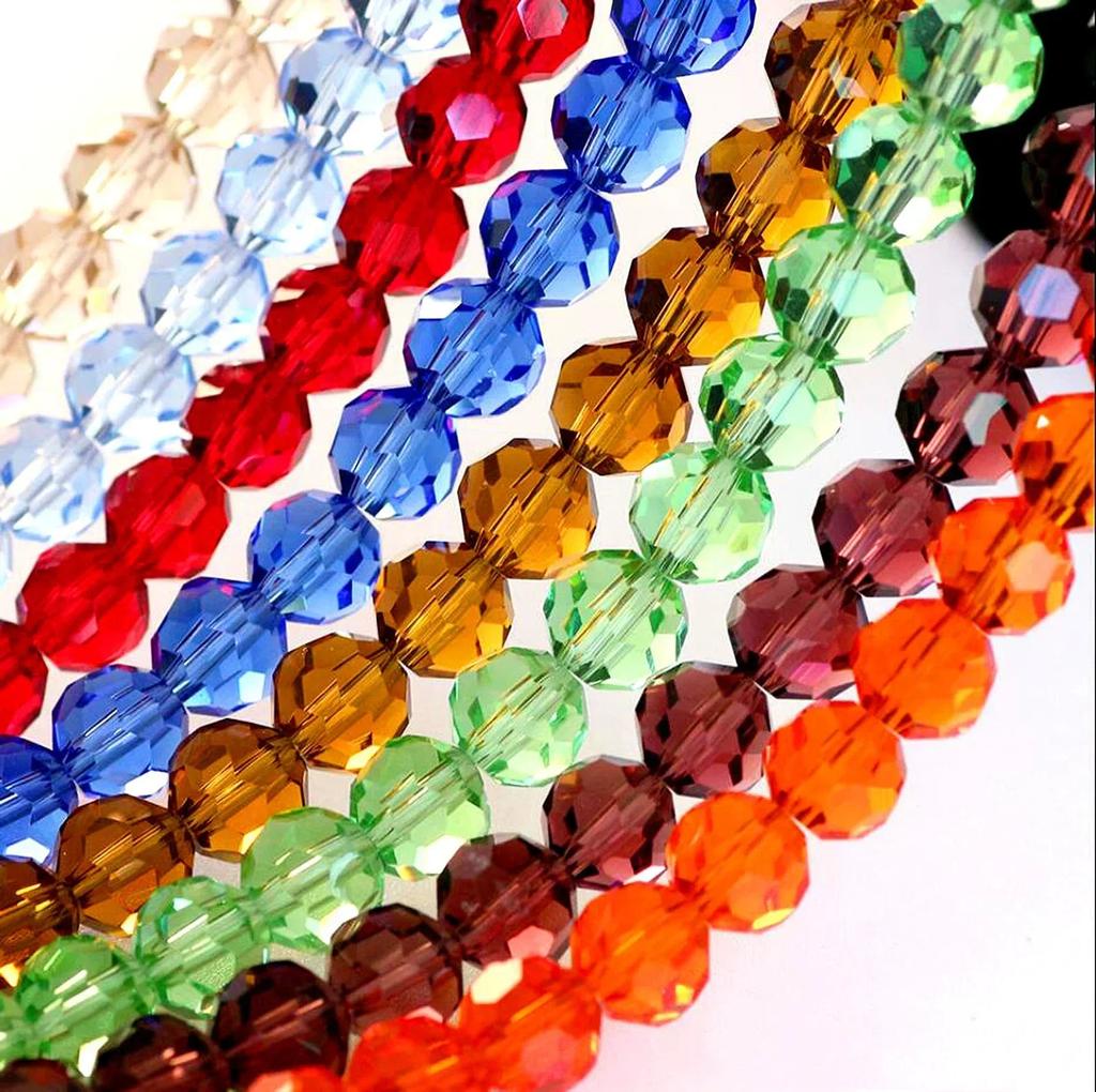 50pcs Translucent Czech Crystal Glass Bead Faceted Colorful Spacer Bead for Jewelry Making DIY Bracelet Necklace Accessories