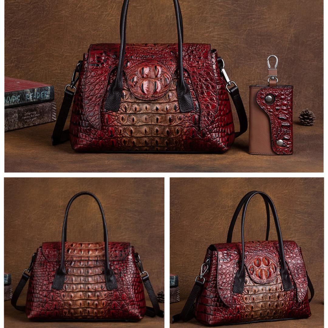 Сумка из коровьей кожи с текстурой крокодила — фото 8