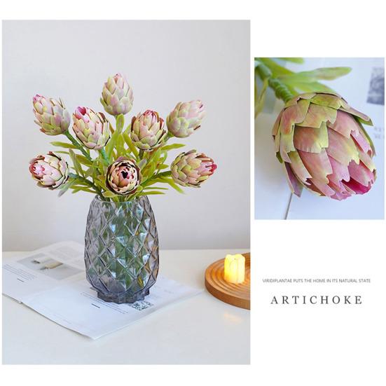 Artificial Artichokes Realistic Fake Protea Cynaroides Home Wedding Party Table Centerpiece Floral Arrangement Indoor Outdoor Faux Flower Decoration