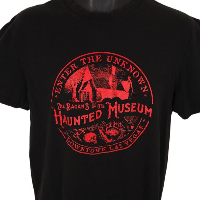 Zak Bagans Haunted Museum 100% Cotton T-shirt Mens Tees Top Mens Size Medium Black Las Vegas Made In USA L