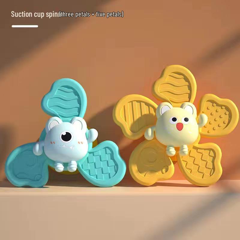 TikTok Trendy Baby Teething Suction Toy: Spinning Rattle for Dining Tables