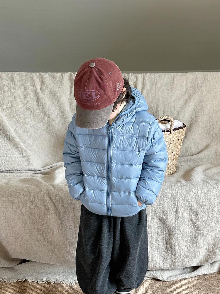 Piumino Leggero per Bambini: Capispalla con Cappuccio a Colore Unito per Bambini Piccoli