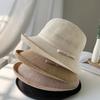 Curled Bow Elegant Sun Hat Women's Summer Travel Show Face Small Sun Hat Breathable Cotton and Linen Bucket Hat Mother Hat