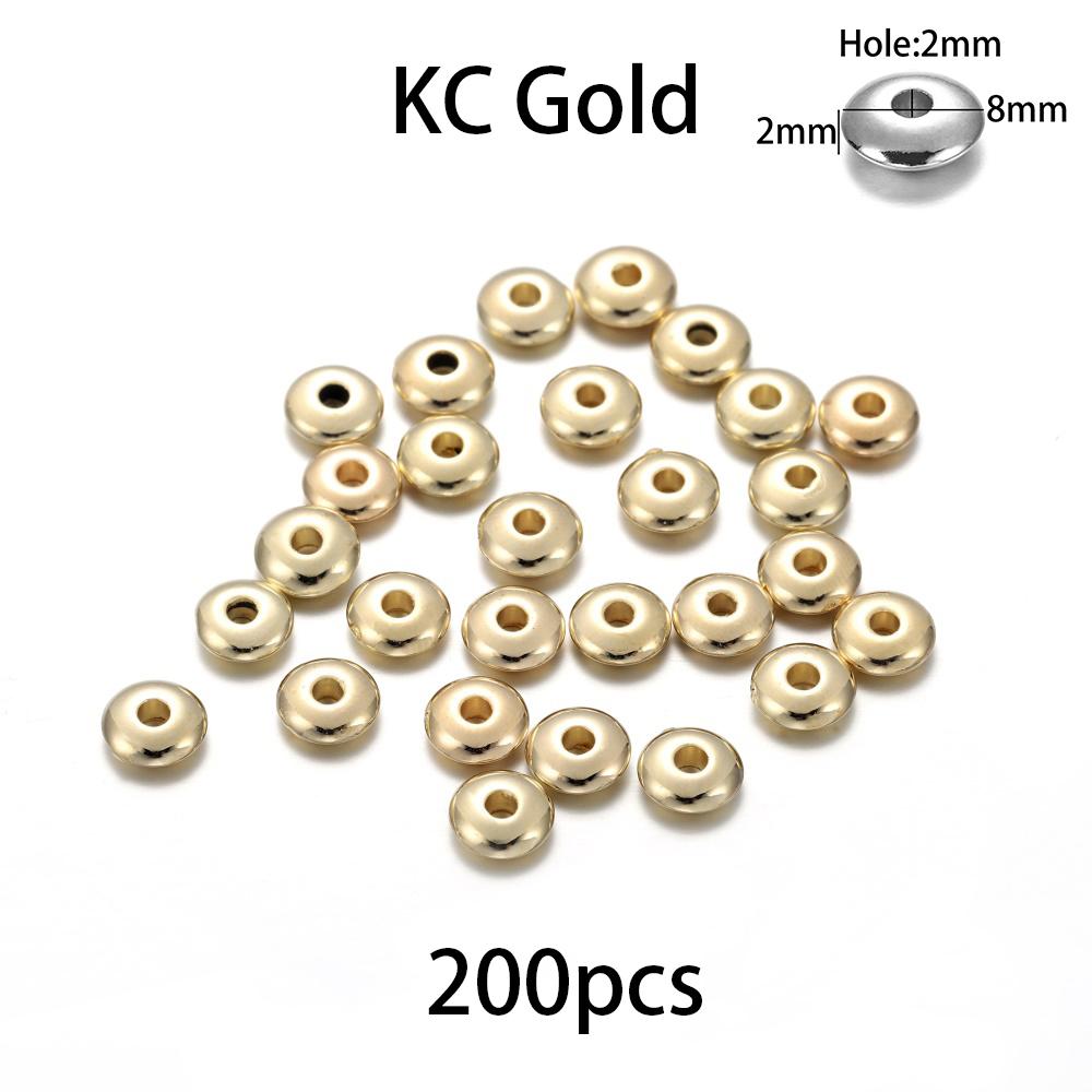 200-400Pcs CCB Multiple Styles Charm Spacer Beads Wheel Bead Flat Round Loose Beads For DIY Jewelry Making Supplies Accessories