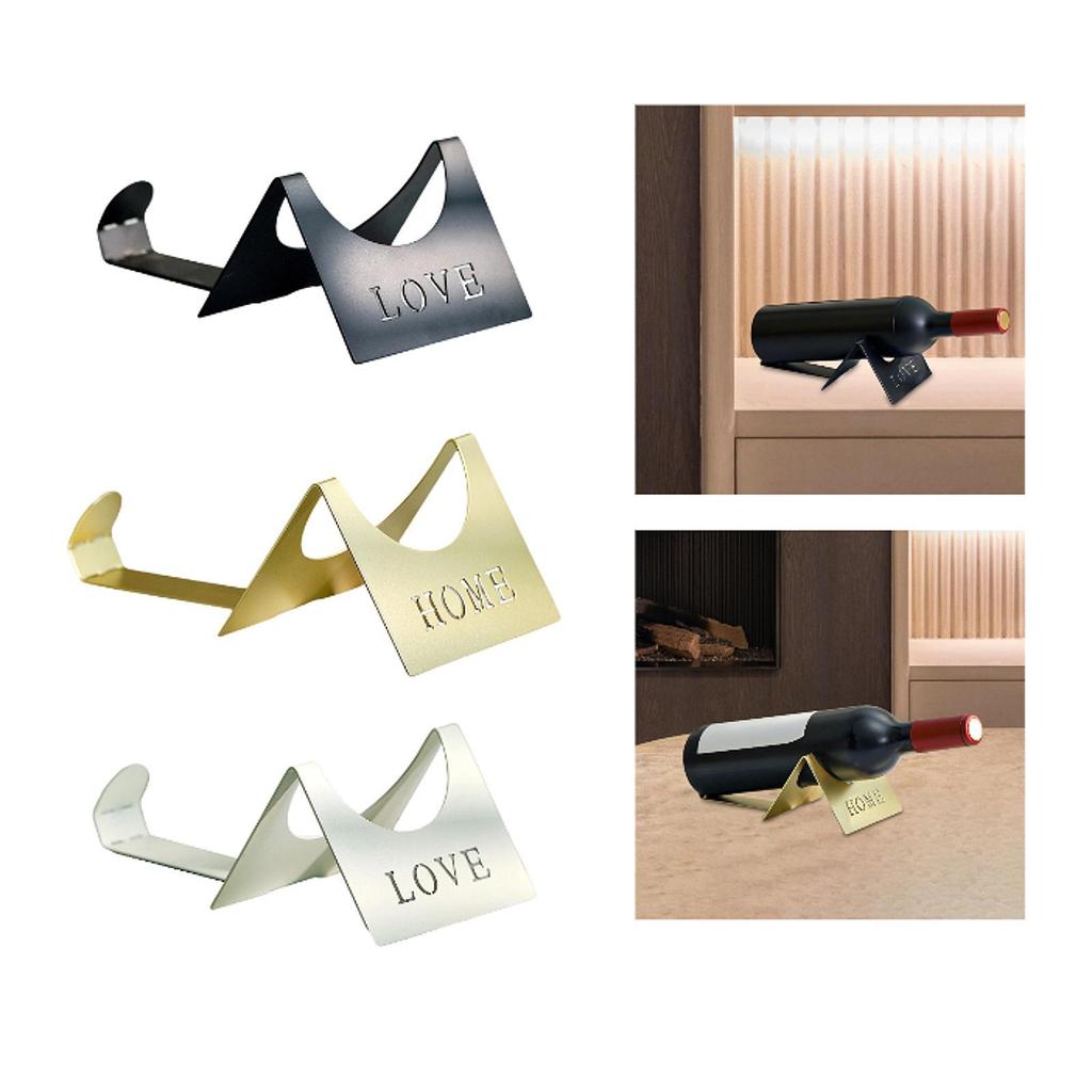 Countertop Wine Bottle Holder Display Rack Single Metal Ornament Decorative Freestanding Tabletop Wine Rack for Hotel Home