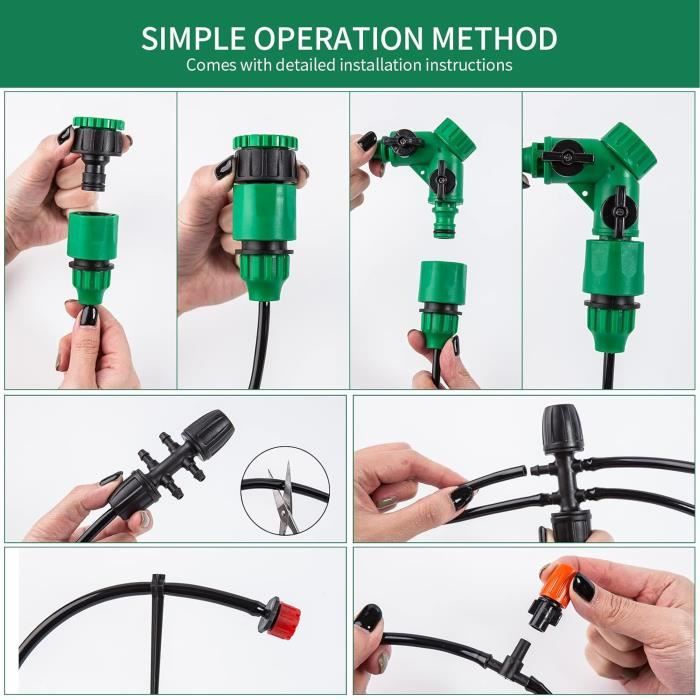 Kit D'irrigation Automatique - XINGGANG - 340 Pièces - Installation Facile - Protection anti-UV