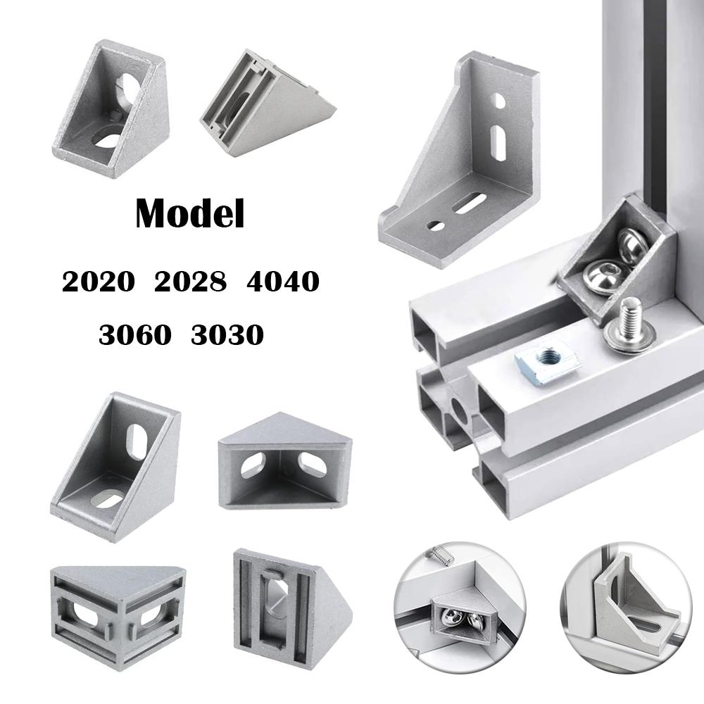 5/10PCS 2020-4040 Aluminum Corner Bracket, L Shape 90 Angle Connector, High Precision CNC Milled for T-Slot Profile Framing