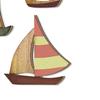 3 Pcs Wooden Sailboat Wall Art Coastal Nautical Sailboat Wall Sculpture Vintage Lake House Wall Hanging Decor for Living Room Bedroom Nursery