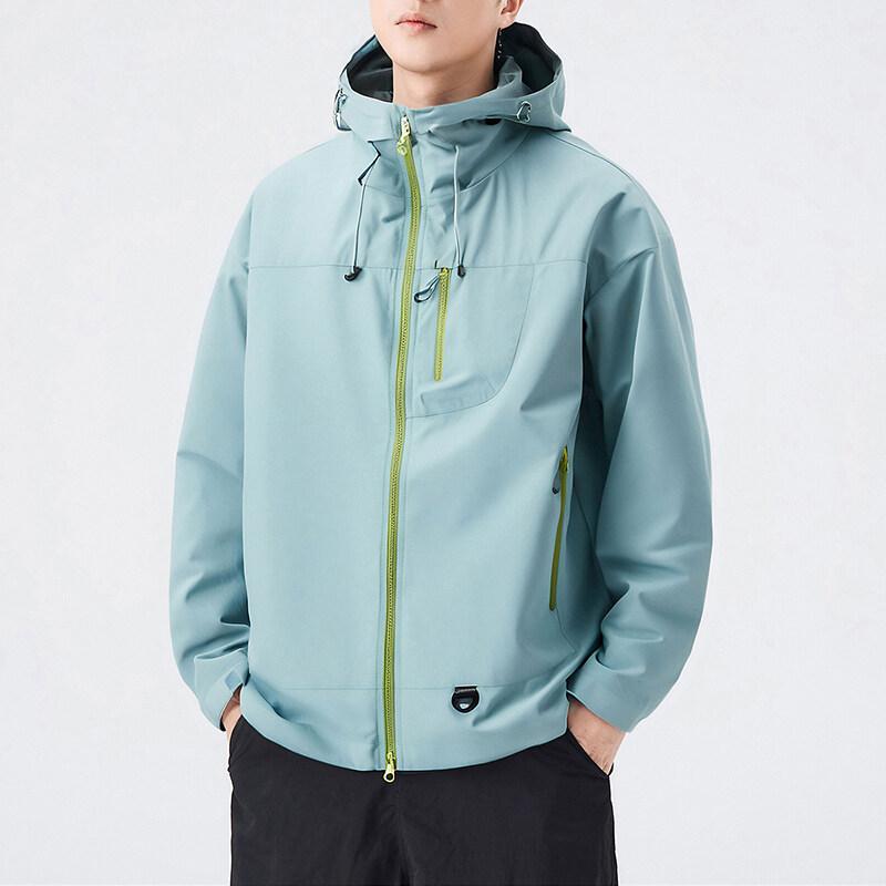 Spring Autumn Men's Youthful Vitality Hooded Jackets Loose Outdoor Windproof Waterproof Jacket Male Jogging Sports Outwear Coats