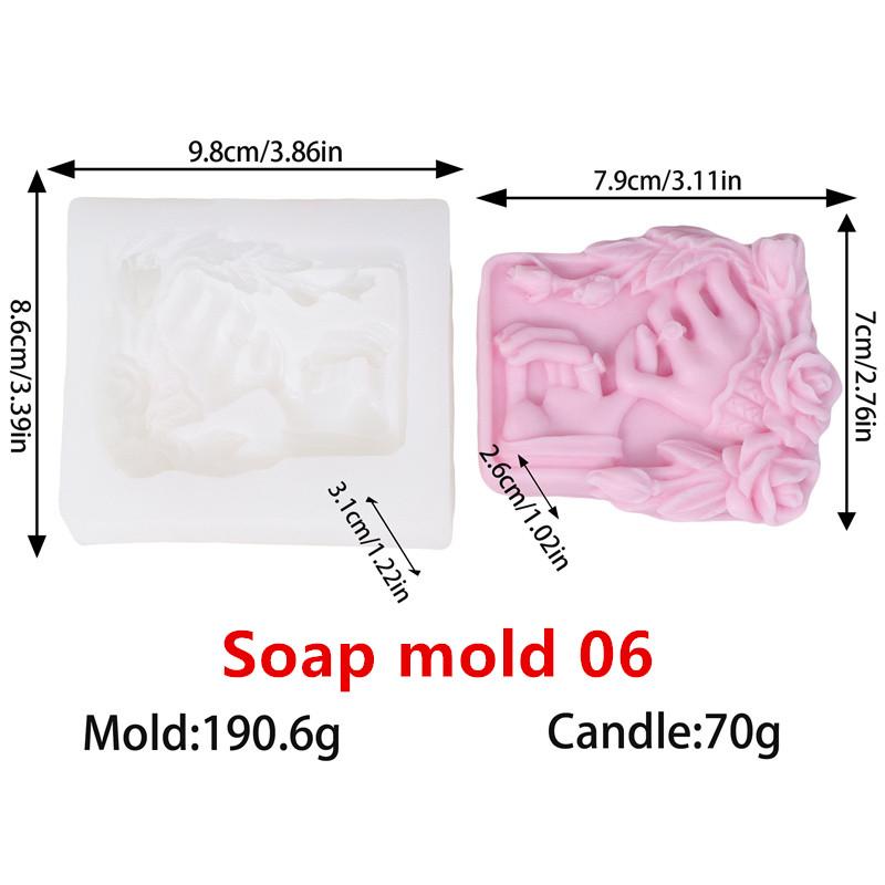 3D Love Rose Silicone Soapr Molds DIY Wedding Valentine's Day Heart Rose I Love U Silicone Soap Candle Mold Craft Art Candle