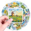 56 Landscape Oil Painting Stickers Creative Painting Warm Travel Scenery Beauty Material Decorative Stickers