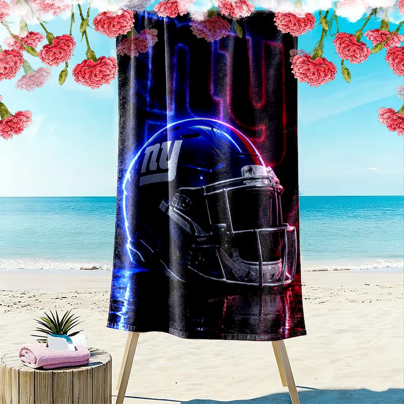 New York Giants Print Beach Towel, Large Soft Quick Dry Towel for Beach Camping Swimming