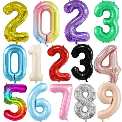 Globos de helio de aluminio grandes de 40 pulgadas con números del 0 al 9, decoraciones para fiestas de bodas, baby showers, figuras grandes, suministros para globos de aire