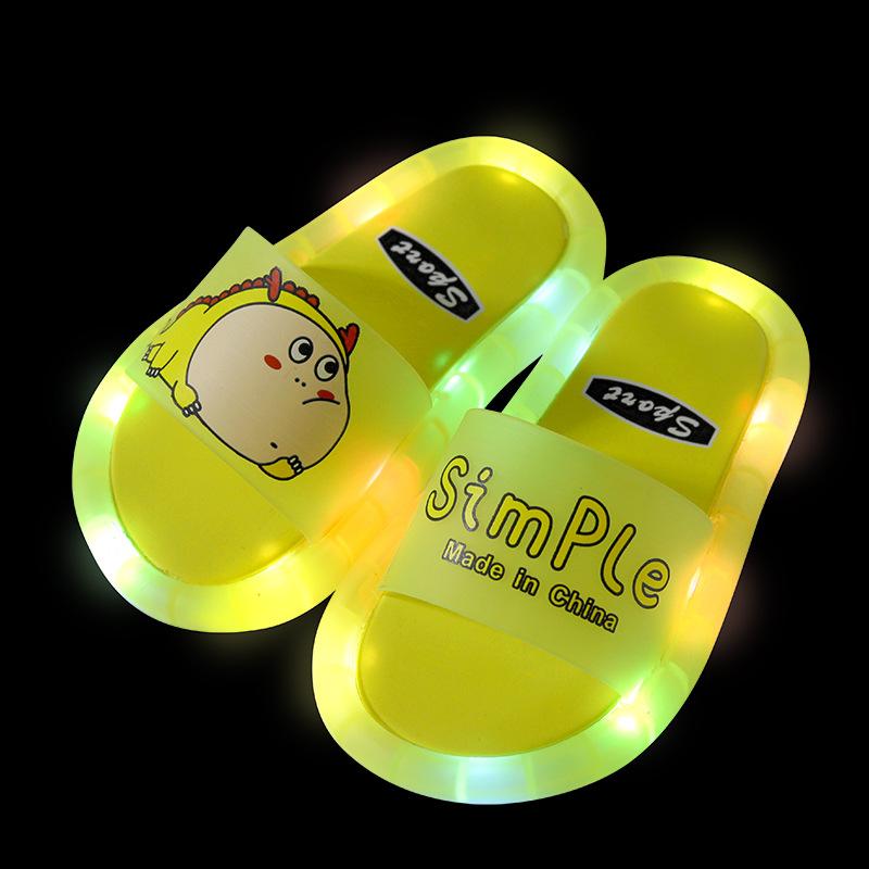 Children‘s Boys Girls Slippers Cartoon Animals Shoes Lighted Fashion Cute Shoes Bathroom Kids Gifts Toddler Slippers Flat Heels