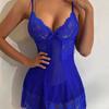 Temptation Transparent Blue Lace Adult Female Nighty Sexy Lingerie Women Underwear Sleepwear Babydolls Dress Panties Pijamas Set