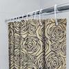 Rustic Vintage Bathroom Decorfloral Print Shower Curtain Set For Home Bath Remodeling Black Rose Cream Fabric Waterproof Shower