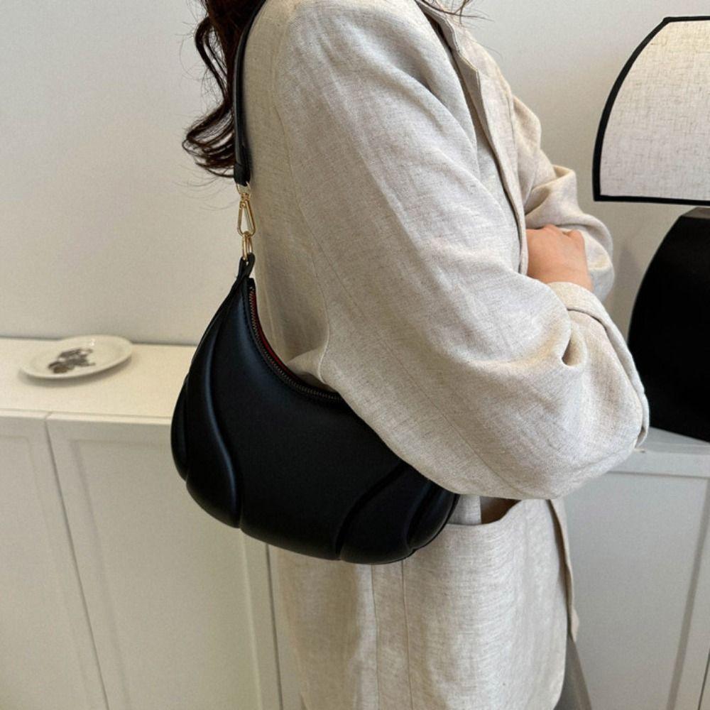 Large Capacity Simple Shoulder Bag Korean Style Ins Square Tote Bag PU Leather Hobo Bag  Streetwear