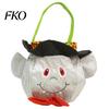 Small Toy Storage Containers Halloween Candy Bags for Kids, Trick or Treat Handbag with Handle, Spooky Reusable Cloth Goodie Witch Ghost Black