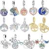 Original Copper Lucky Tree Of Life Charms Heart Beads Safety Chain Pendants Fit Bracelet Necklace Diy Jewelry Gift