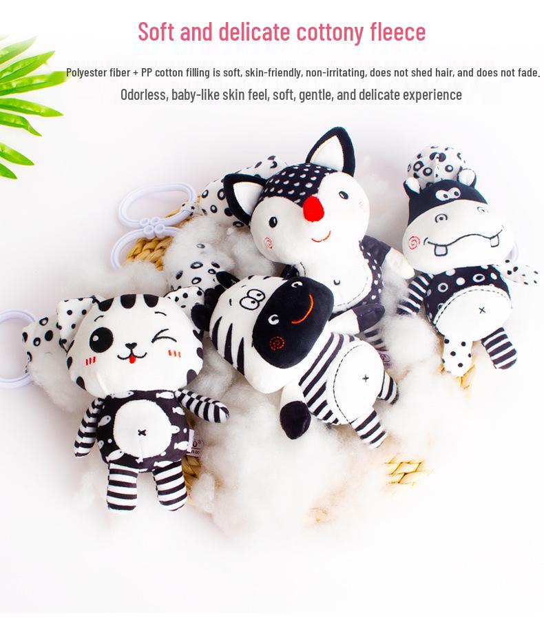 Happymonkey Black & White Crib Mobile Wind Chime Baby Toy - Early Education Rattle for Ages 0-3, Car and Bed Hanging Accessory