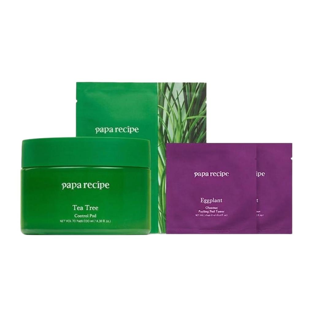 Papa Recipe Tea Tree Control Pad Skin Calming & Pore Refining 70 Pads + 35 Pads Refill Set with 4 Bonus Pads