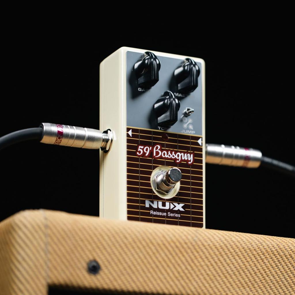 NUX Bassguy Guitar Pedal with Jump Normal Bright Channel Jumpering Simulation '59 Toggle, &