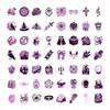 50 Purple Gothic Graffiti Stickers Handbook Decoration Waterproof Cute Cartoon Stickers Material Stickers