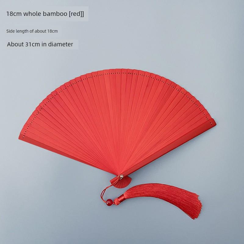 Cut Out 5-Inch Chinese Style Chinese Ancient Style Red and Black Folding Fan