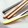 18/8 Korean Stainless Steel Food Chopsticks Spoon Set Long Handle Flat Non-Slip Chopsticks Dessert Spoon Dinnerware Set With Box